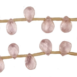 PINK QUARTZ FACETED PEAR SD 8X12MM